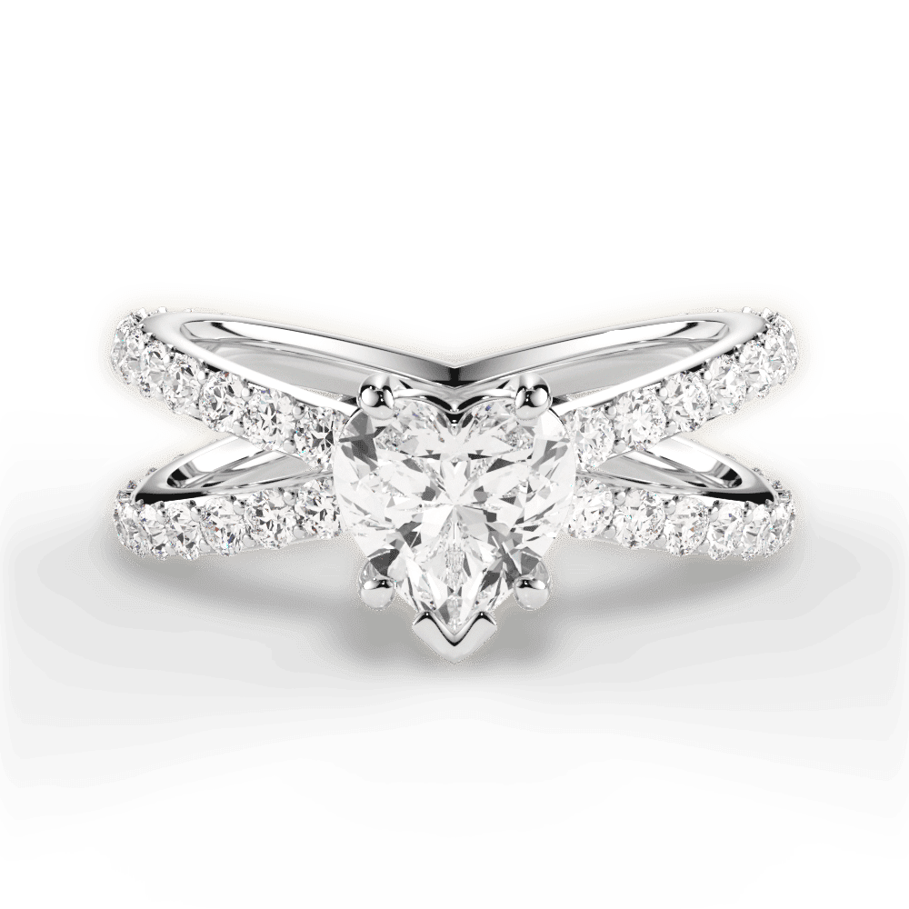 14kt White Gold/18kt White Gold/Platinum/heart/top