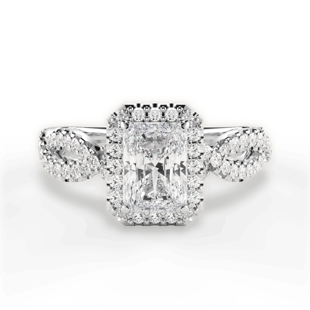 14kt White Gold/18kt White Gold/Platinum/radiant/top