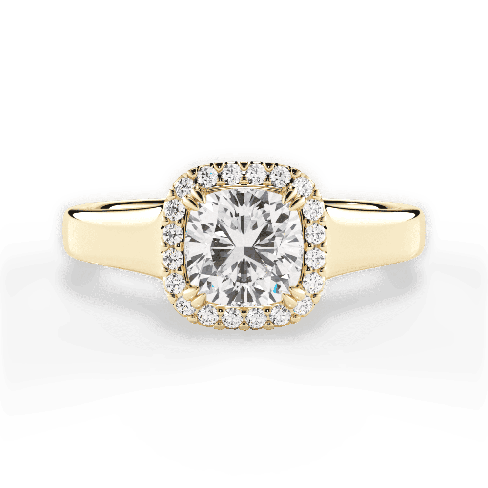 14kt Yellow Gold/18kt Yellow Gold/cushion/top