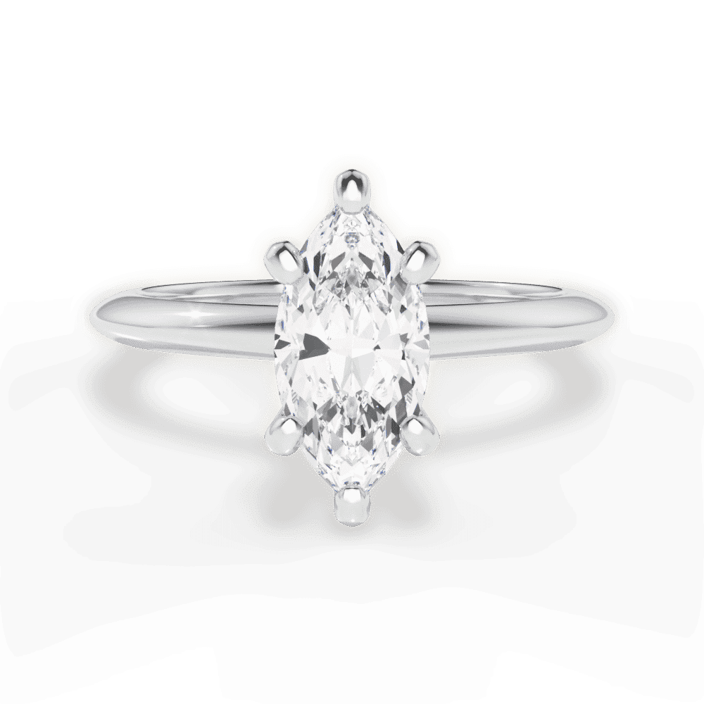 14kt White Gold/18kt White Gold/Platinum/marquise/top