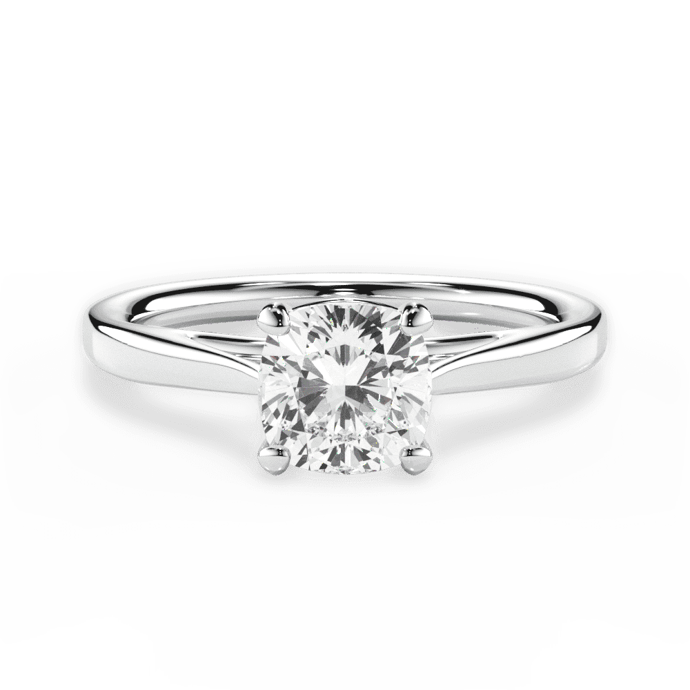 14kt White Gold/18kt White Gold/Platinum/cushion/top