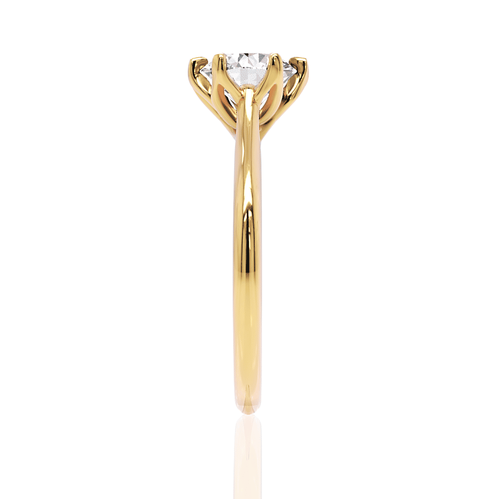 18kt yellow gold/round/perspective