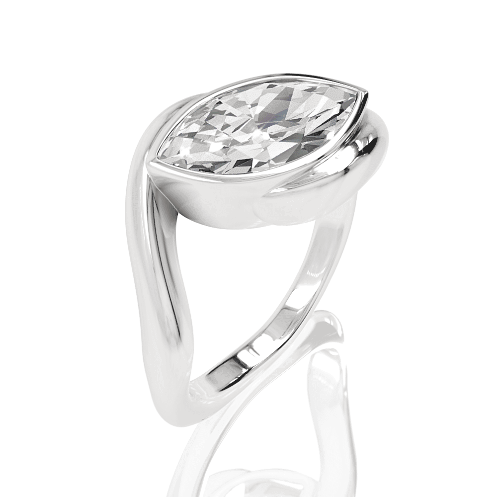 14kt white gold/18kt white gold/platinum/marquise/front