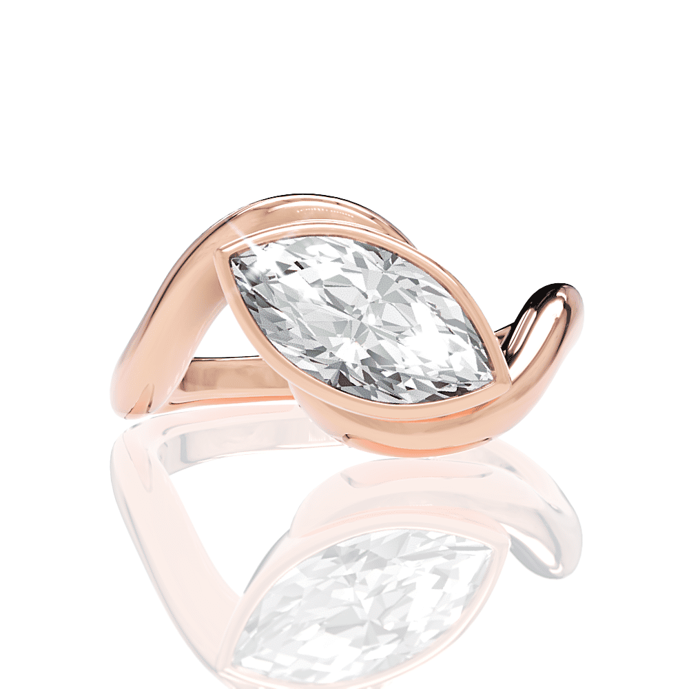 18kt rose gold/marquise/top