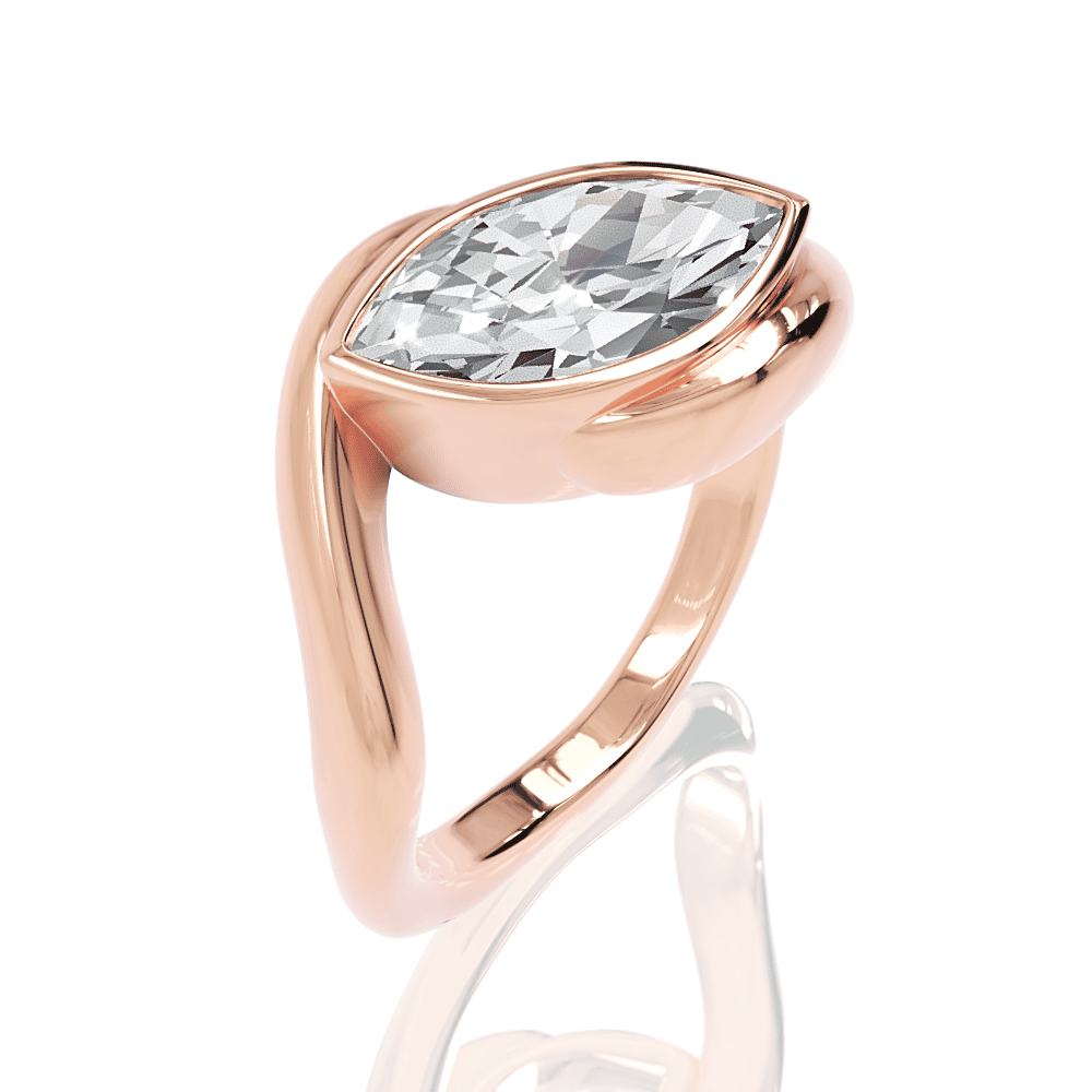 18kt rose gold/marquise/front
