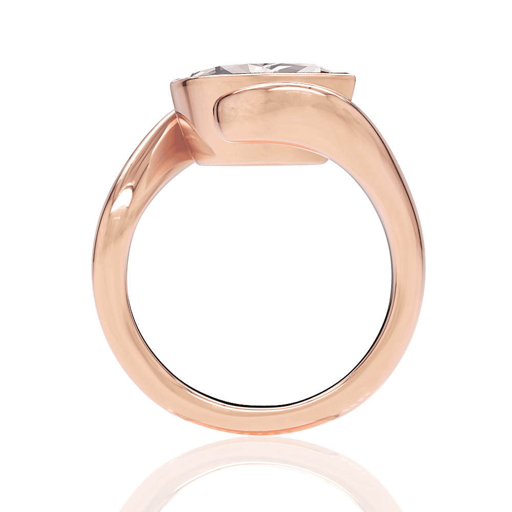 18kt rose gold/marquise/side