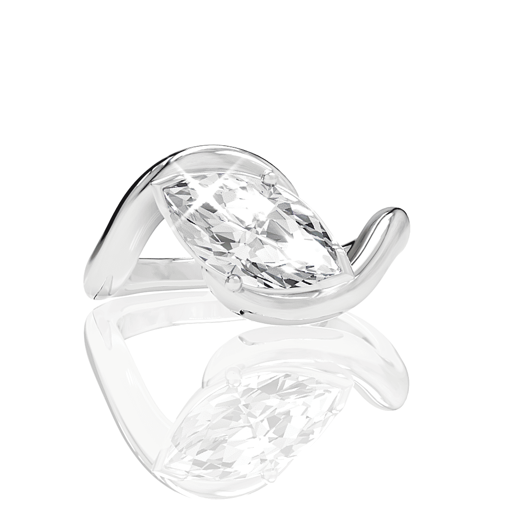 14kt white gold/18kt white gold/platinum/marquise/top