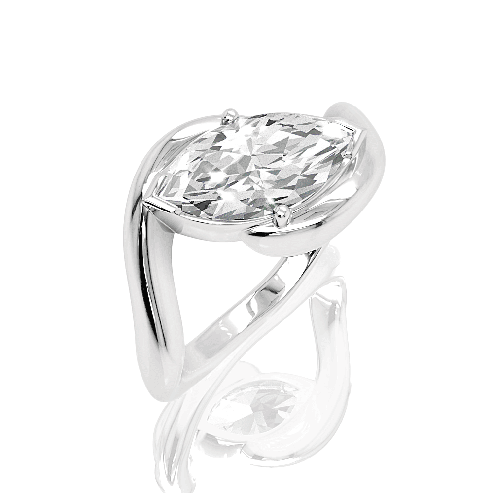 14kt white gold/18kt white gold/platinum/marquise/front