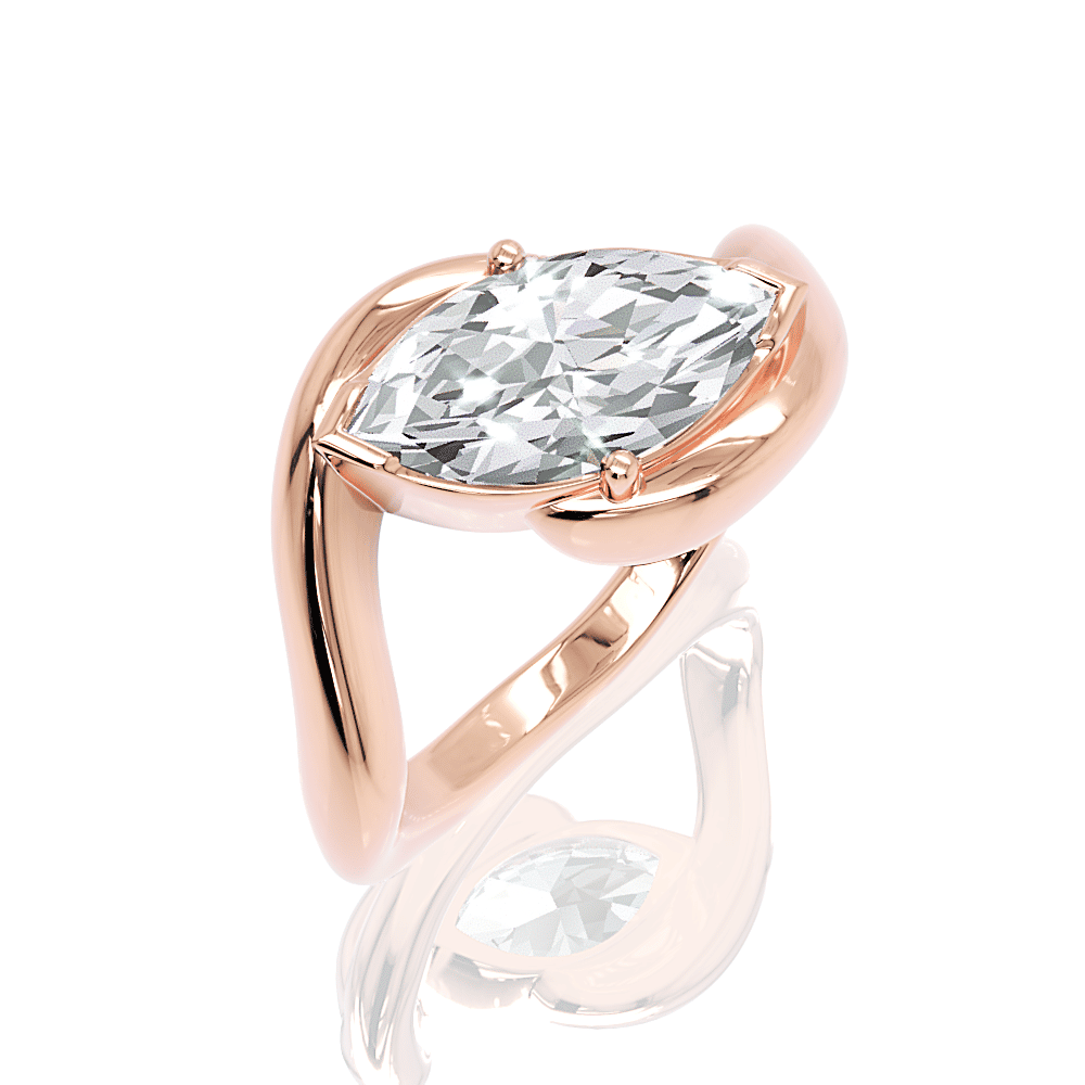 18kt rose gold/marquise/front