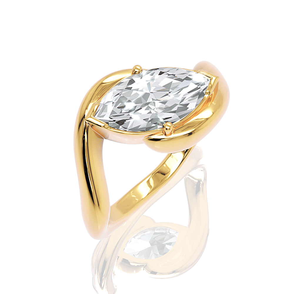 14kt yellow gold/18kt yellow gold/marquise/front