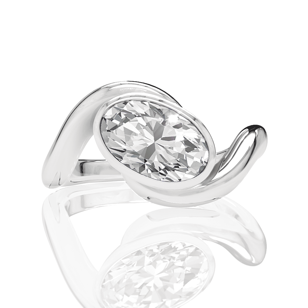 14kt white gold/18kt white gold/platinum/oval/top