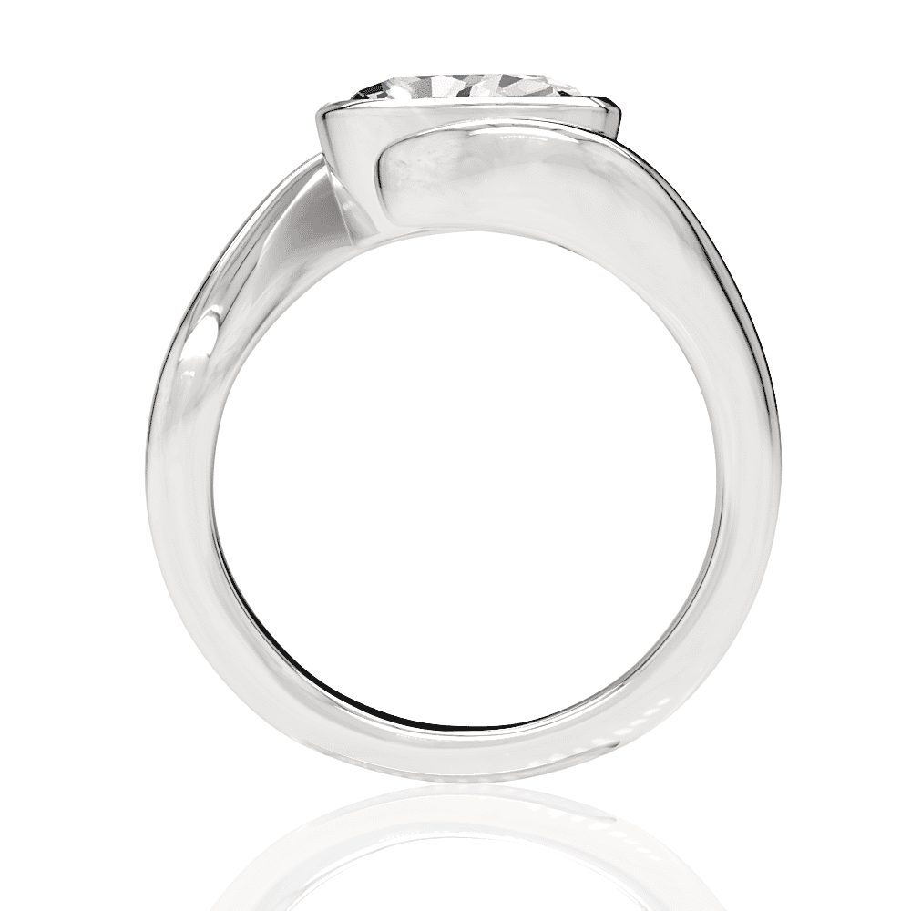 14kt white gold/18kt white gold/platinum/oval/side