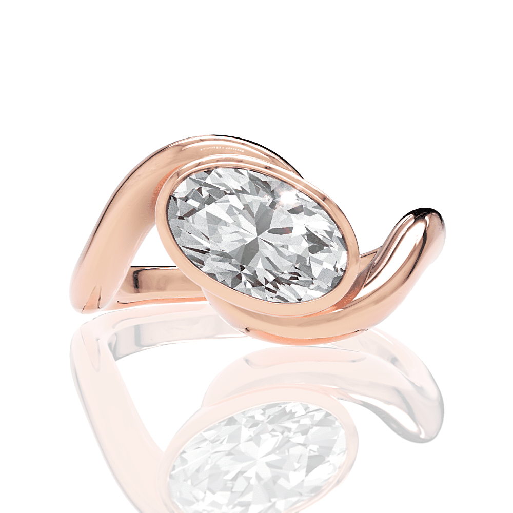 18kt rose gold/oval/top