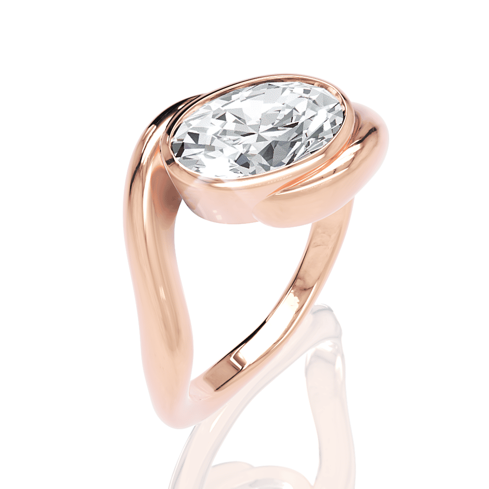 18kt rose gold/oval/front