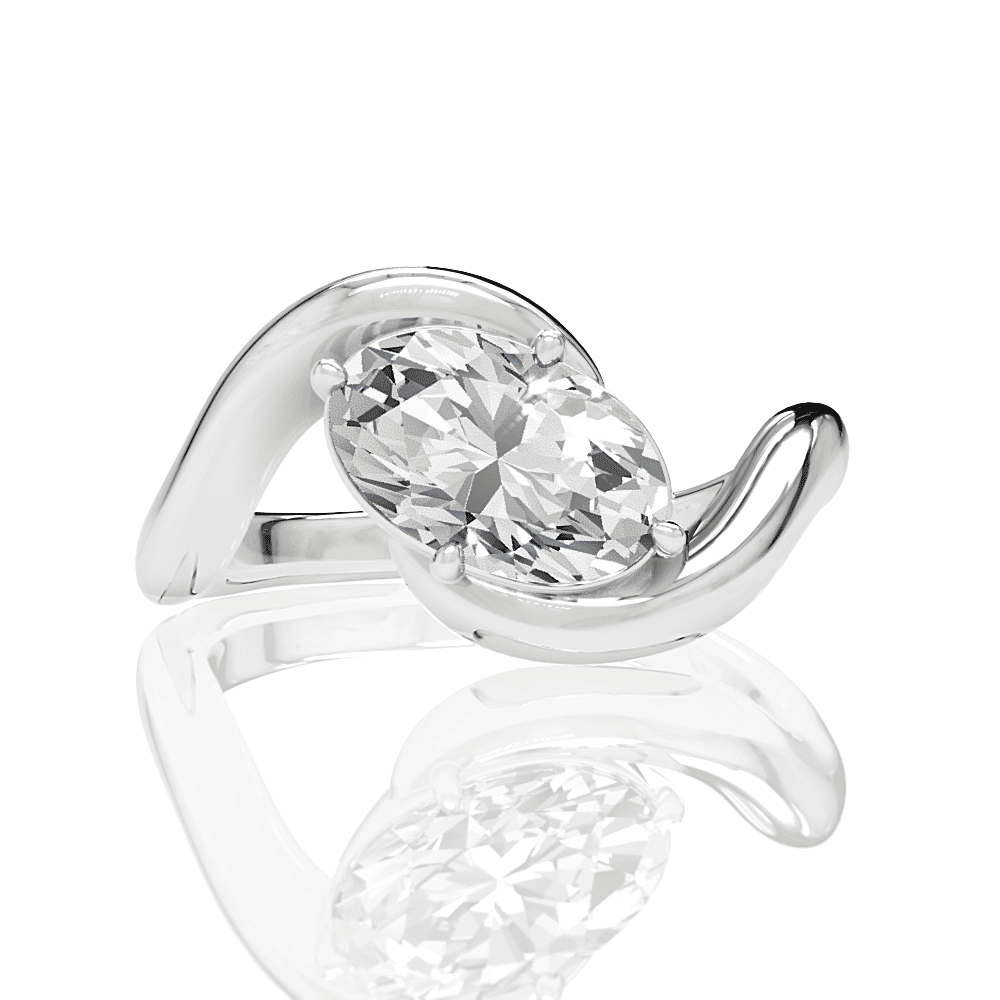 14kt white gold/18kt white gold/platinum/oval/top