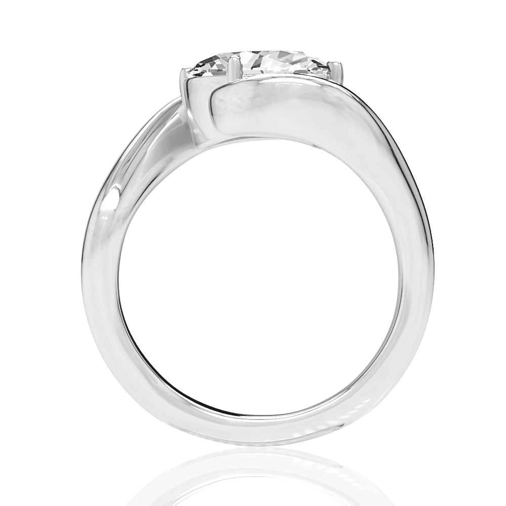 14kt white gold/18kt white gold/platinum/oval/side