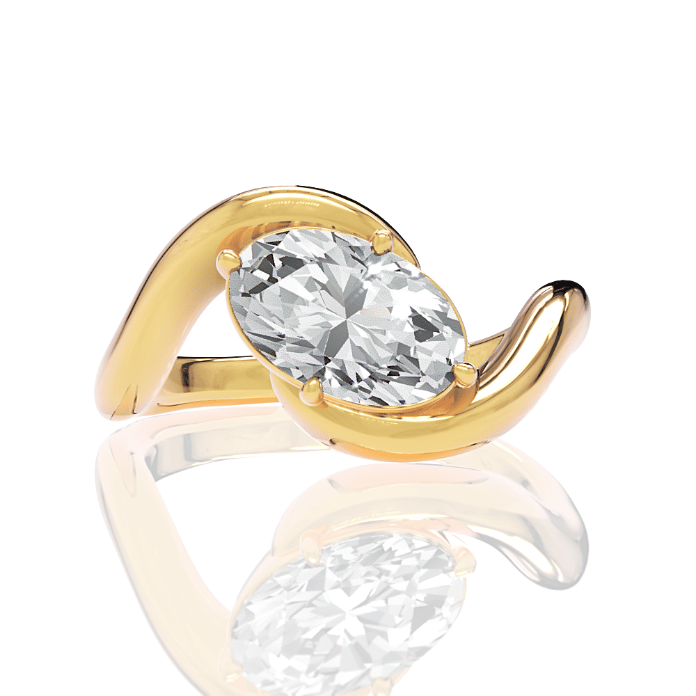 18kt yellow gold/oval/top