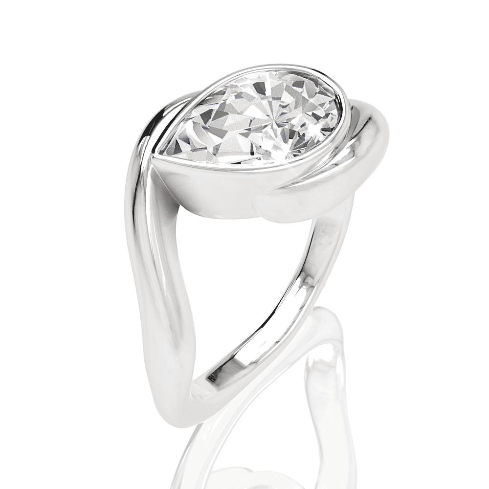 14kt white gold/18kt white gold/platinum/pear/front