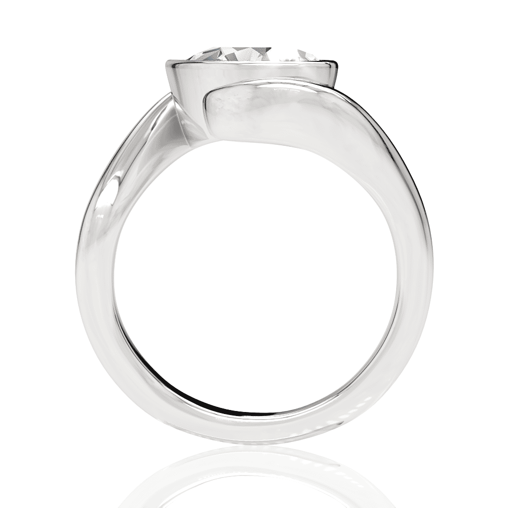 14kt white gold/18kt white gold/platinum/pear/side