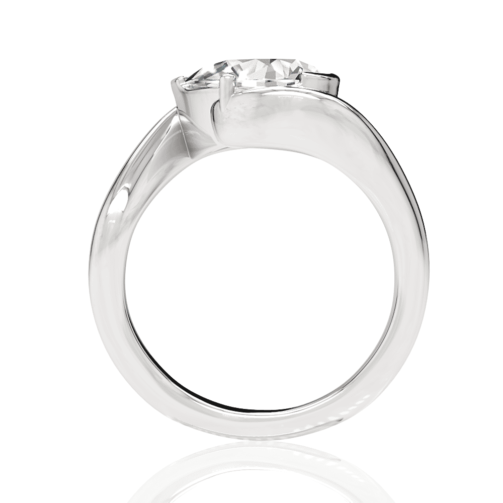 14kt white gold/18kt white gold/platinum/pear/side