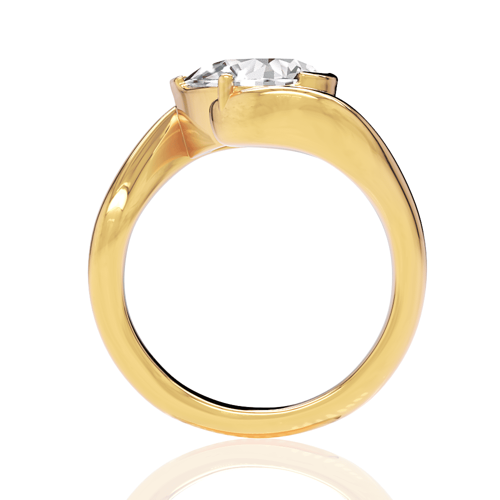 18kt yellow gold/pear/side