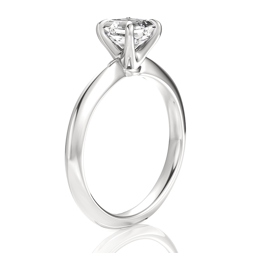 14kt white gold/18kt white gold/platinum/asscher/front