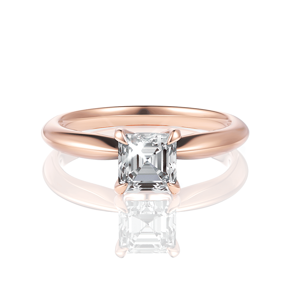 18kt rose gold/asscher/top