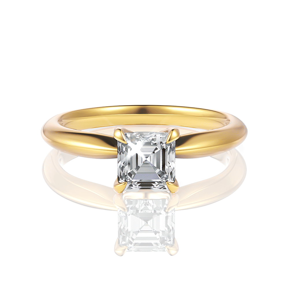14kt yellow gold/18kt yellow gold/asscher/top