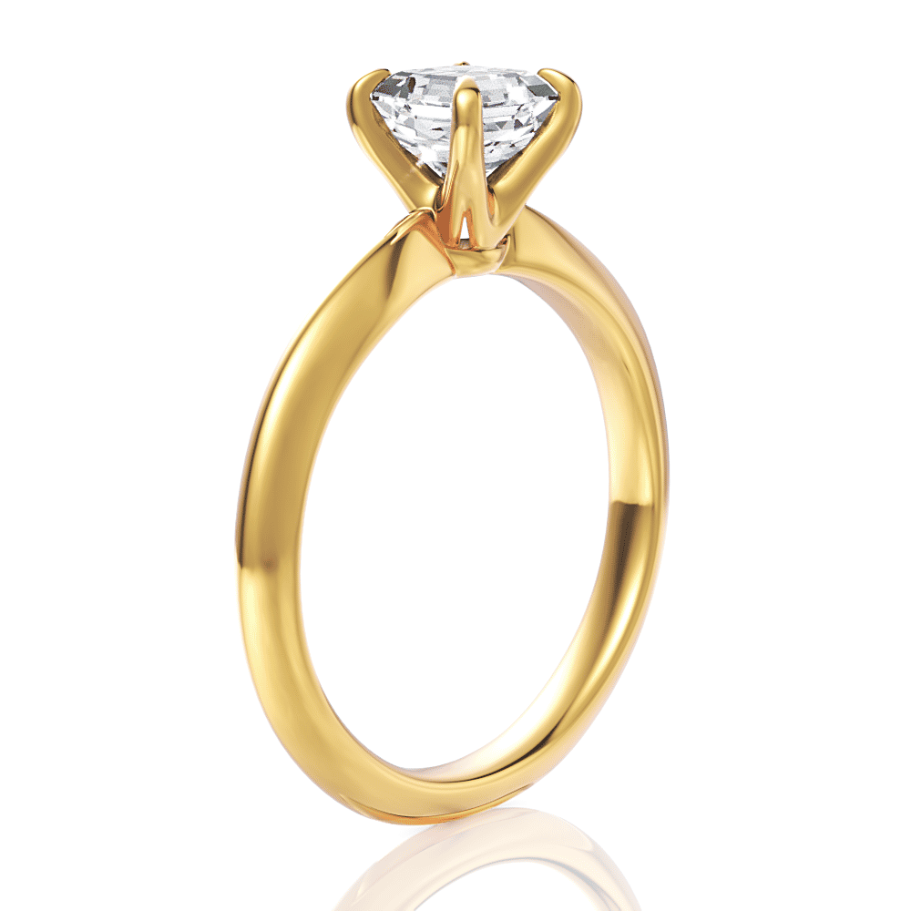 14kt yellow gold/18kt yellow gold/asscher/front