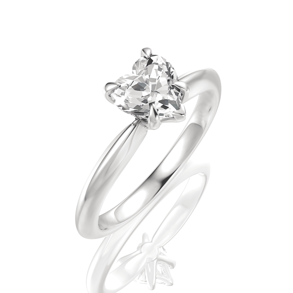 14kt white gold/18kt white gold/platinum/heart/perspective