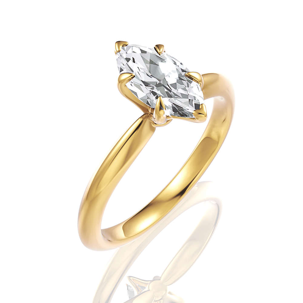 14kt yellow gold/18kt yellow gold/marquise/perspective