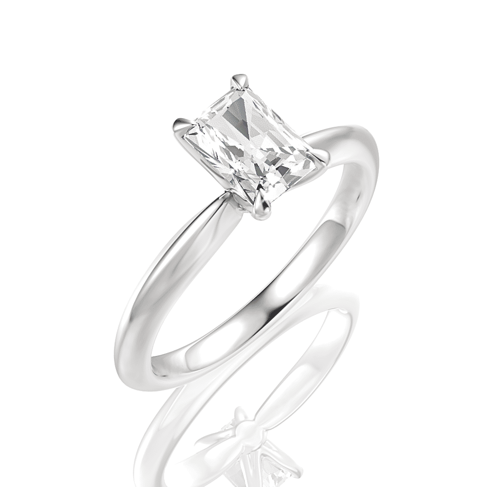 14kt white gold/18kt white gold/platinum/radiant/perspective