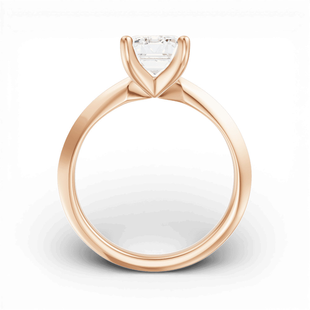 18kt rose gold/emerald/front