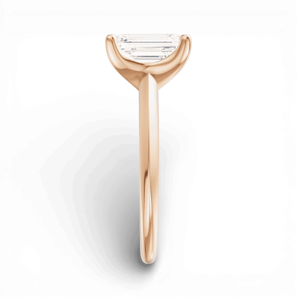 18kt rose gold/emerald/side