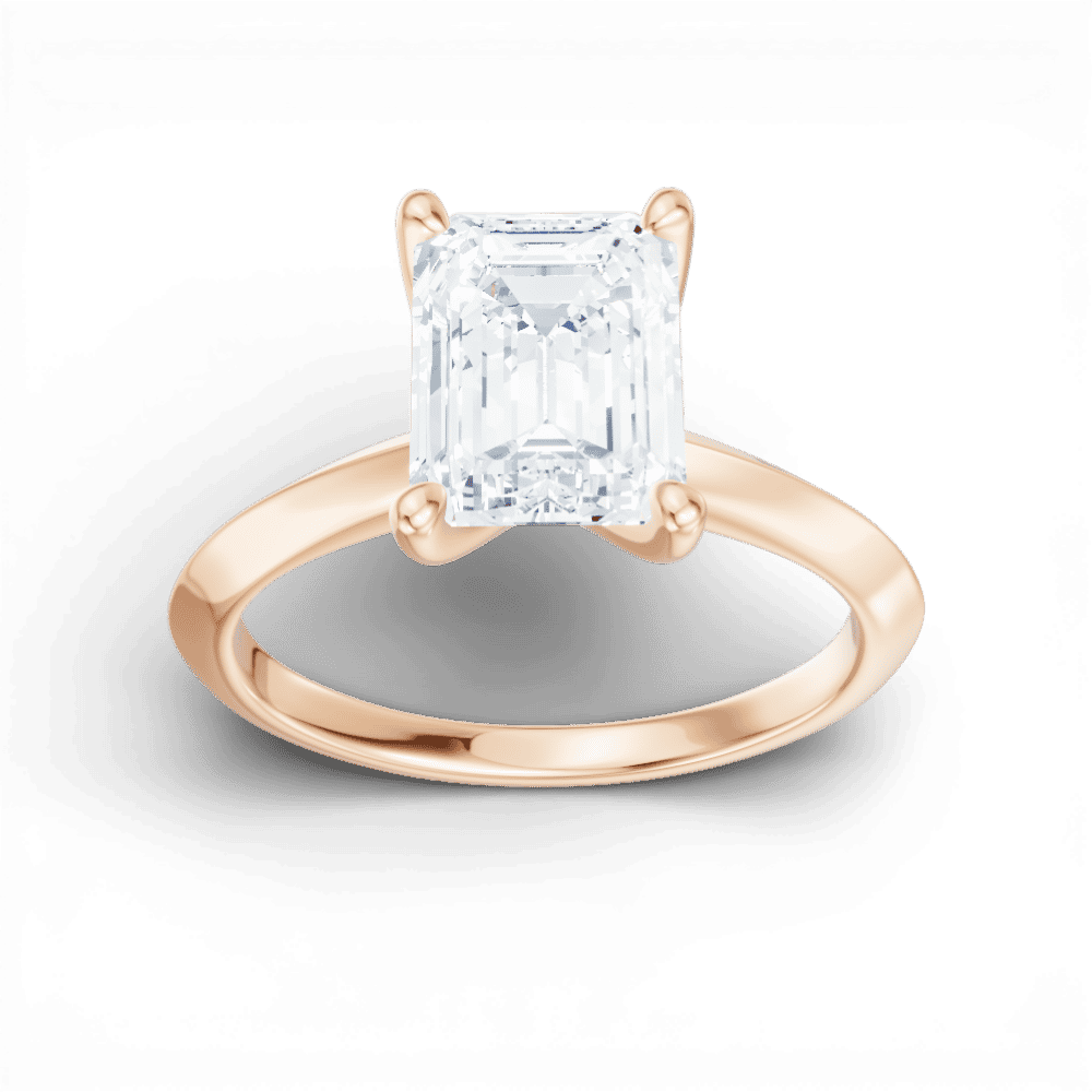 18kt rose gold/emerald/measurements