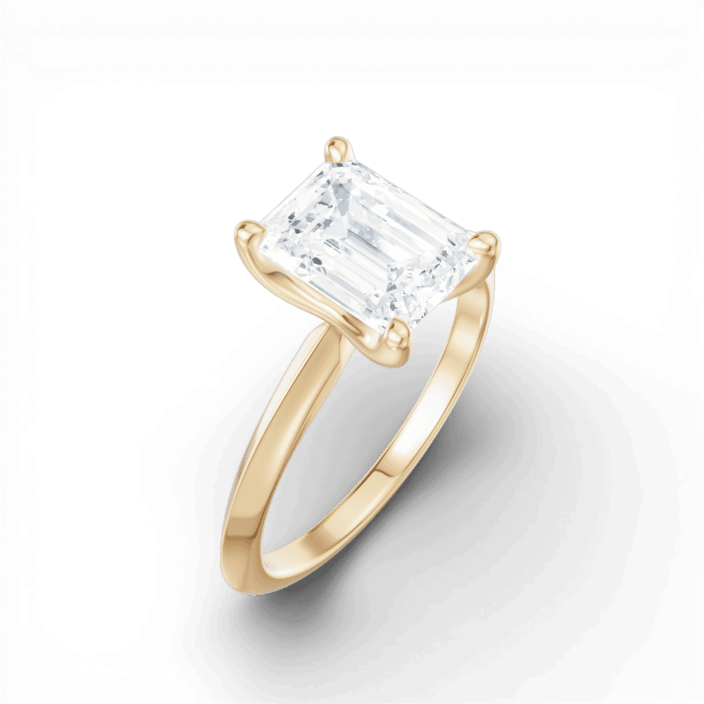 14kt yellow gold/18kt yellow gold/emerald/perspective