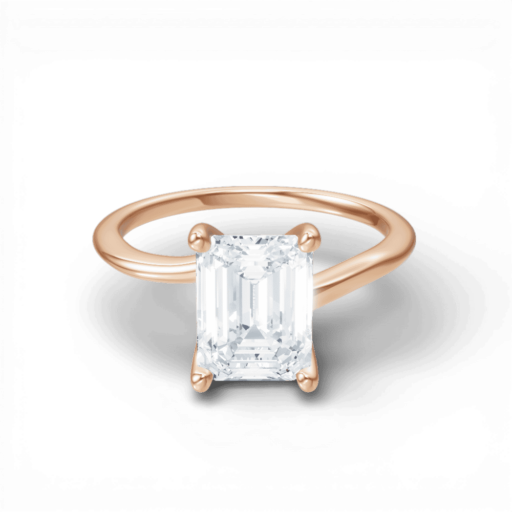 18kt rose gold/emerald/top