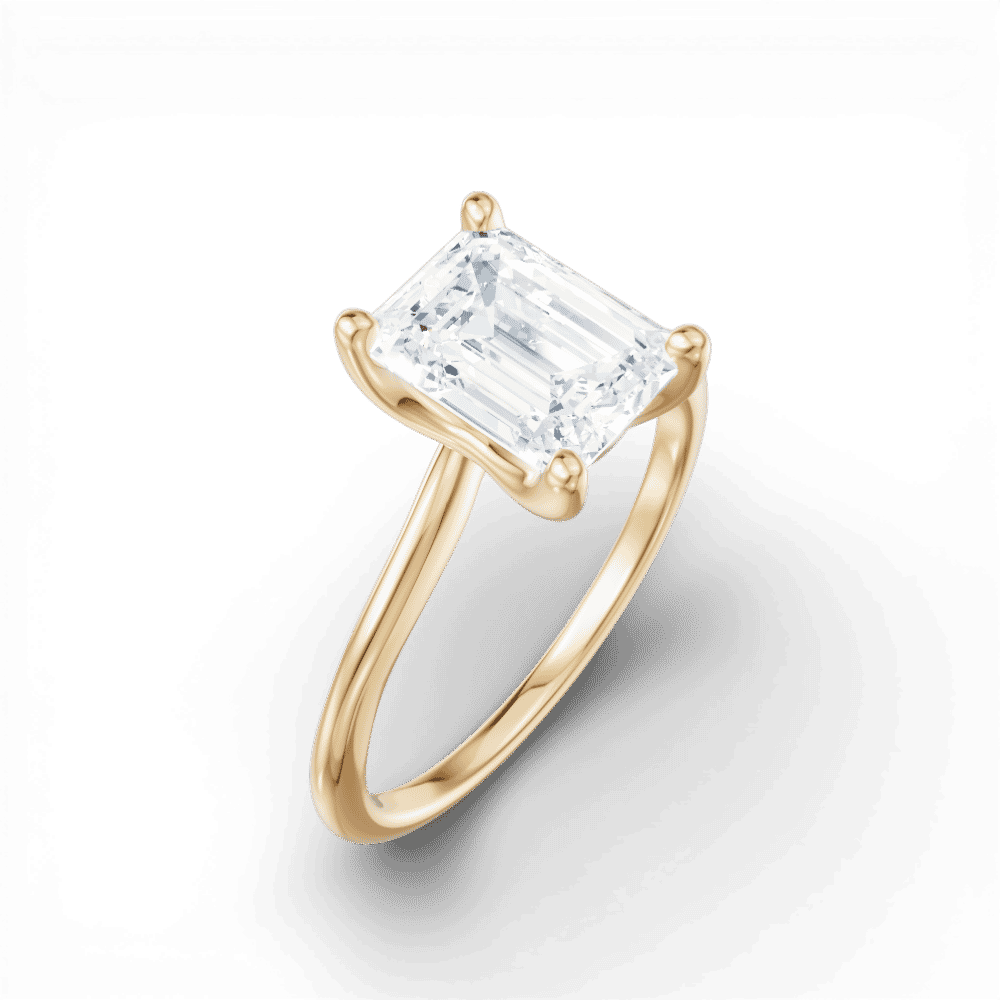 14kt yellow gold/18kt yellow gold/emerald/perspective