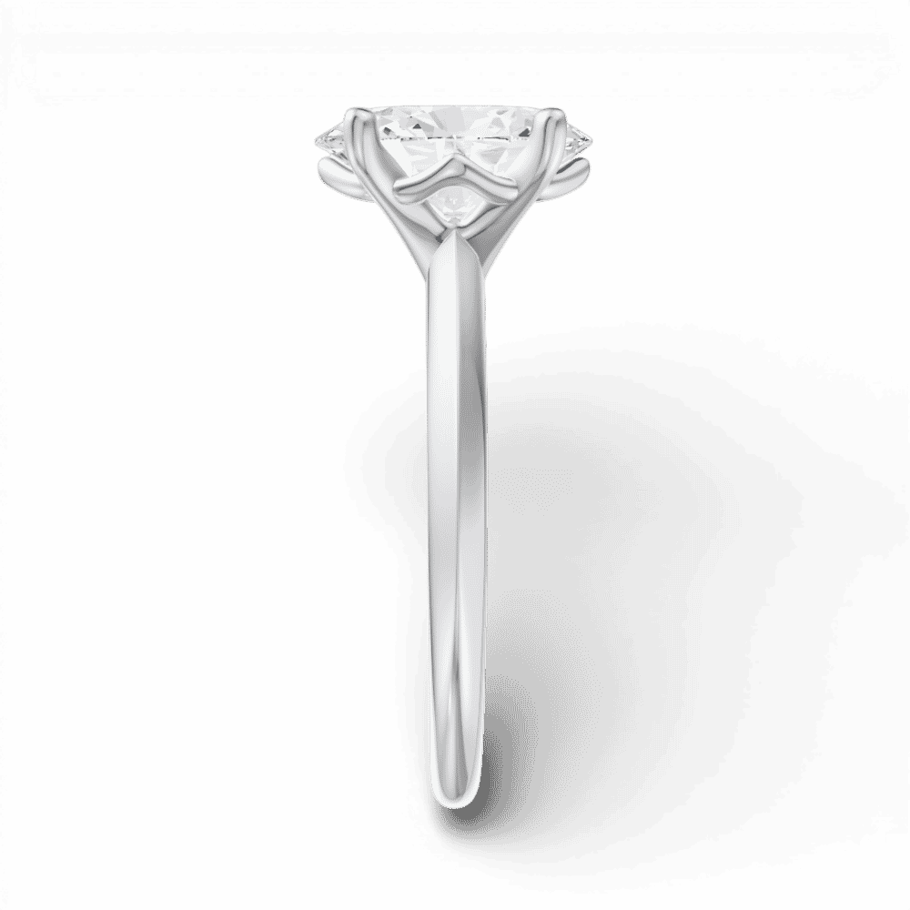 14kt white gold/18kt white gold/platinum/oval/side