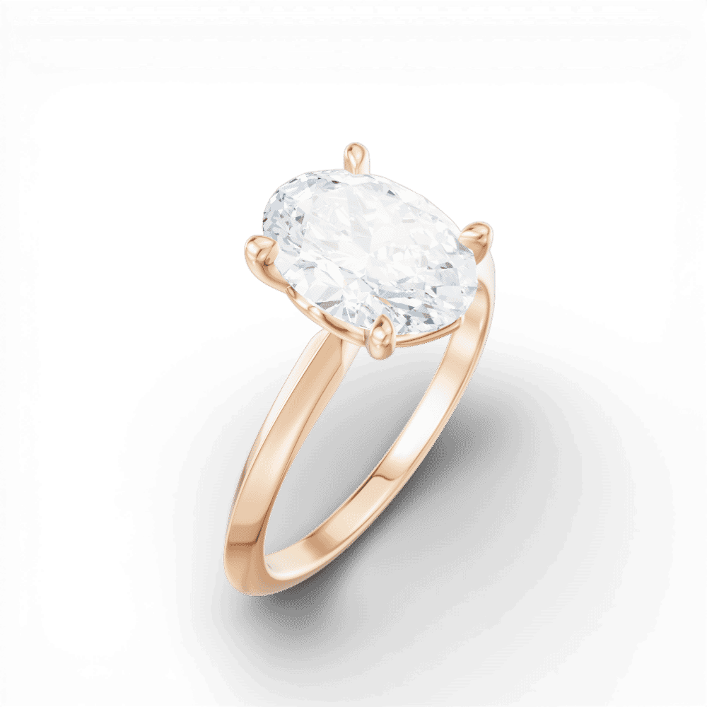 18kt rose gold/oval/perspective