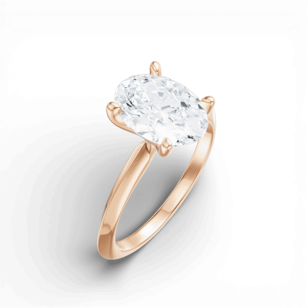 18kt rose gold/oval/perspective