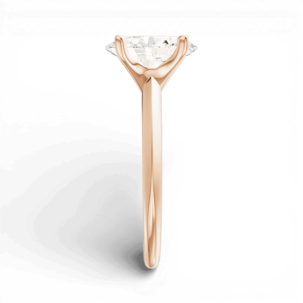 18kt rose gold/oval/side