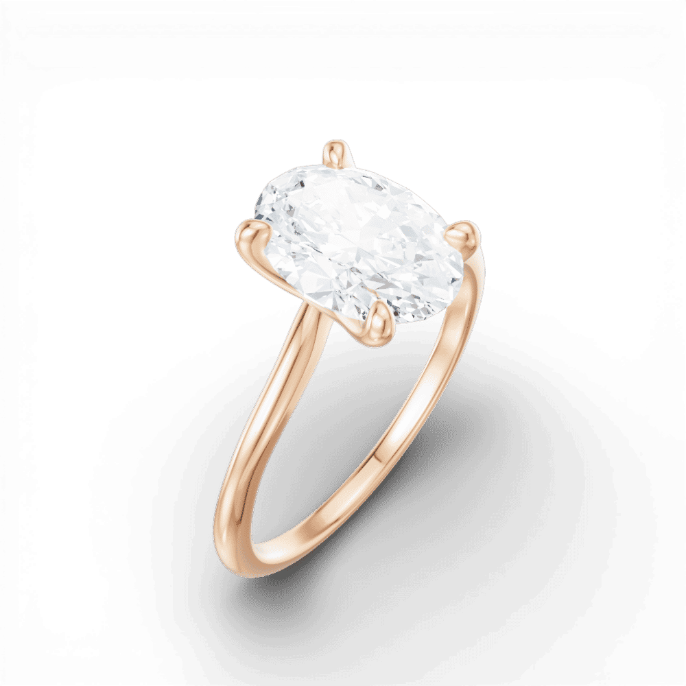 18kt rose gold/oval/perspective