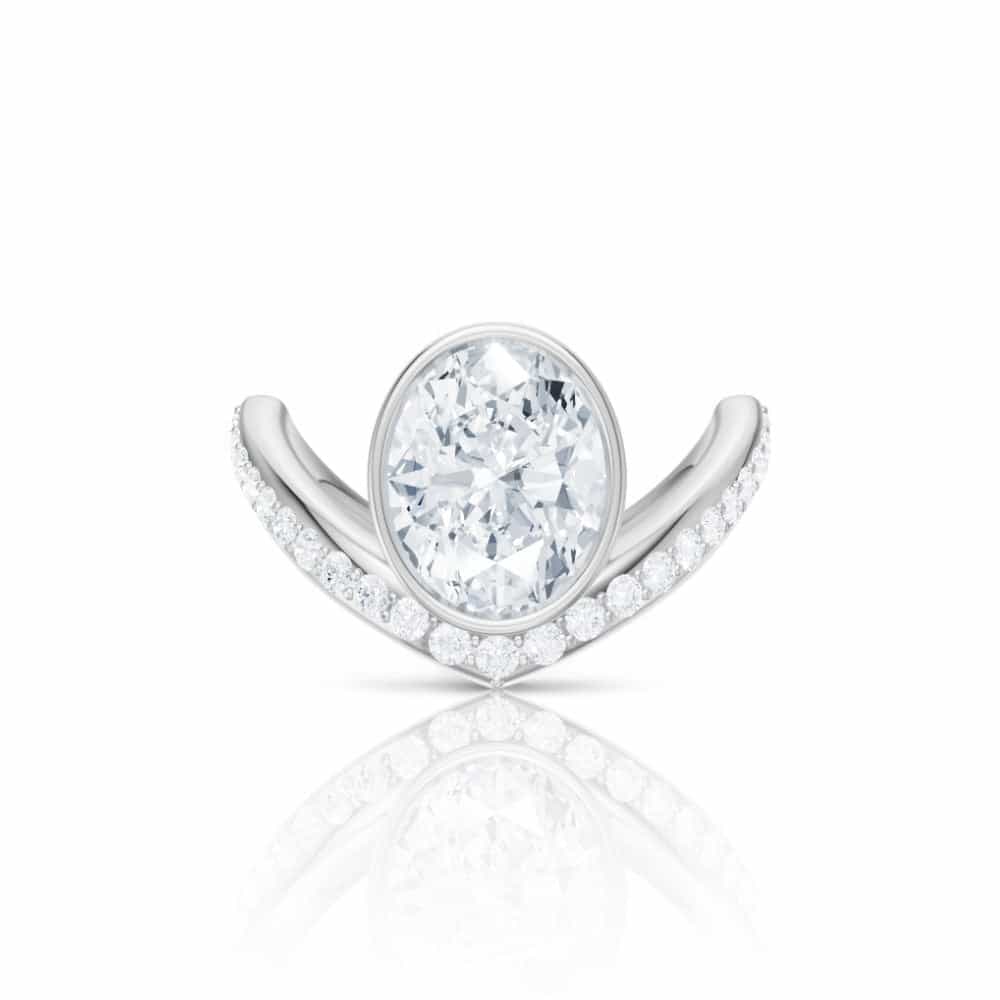 14kt white gold/18kt white gold/platinum/oval/top