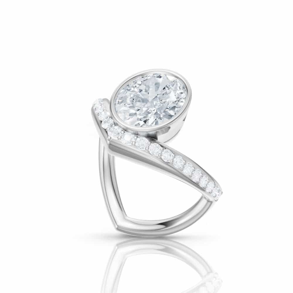 14kt white gold/18kt white gold/platinum/oval/perspective