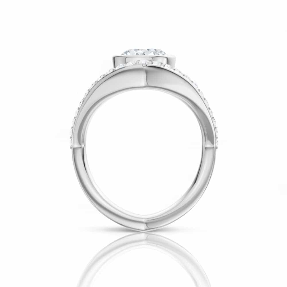 14kt white gold/18kt white gold/platinum/oval/front