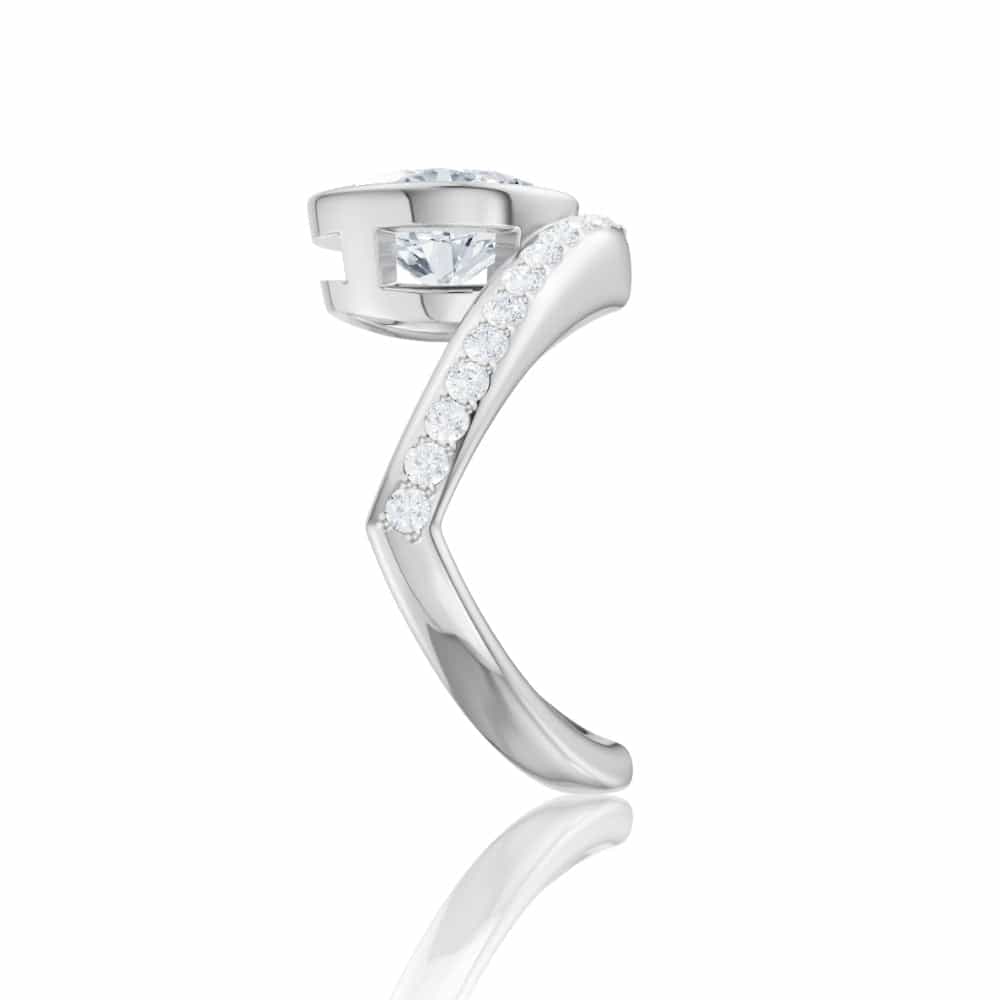 14kt white gold/18kt white gold/platinum/oval/side