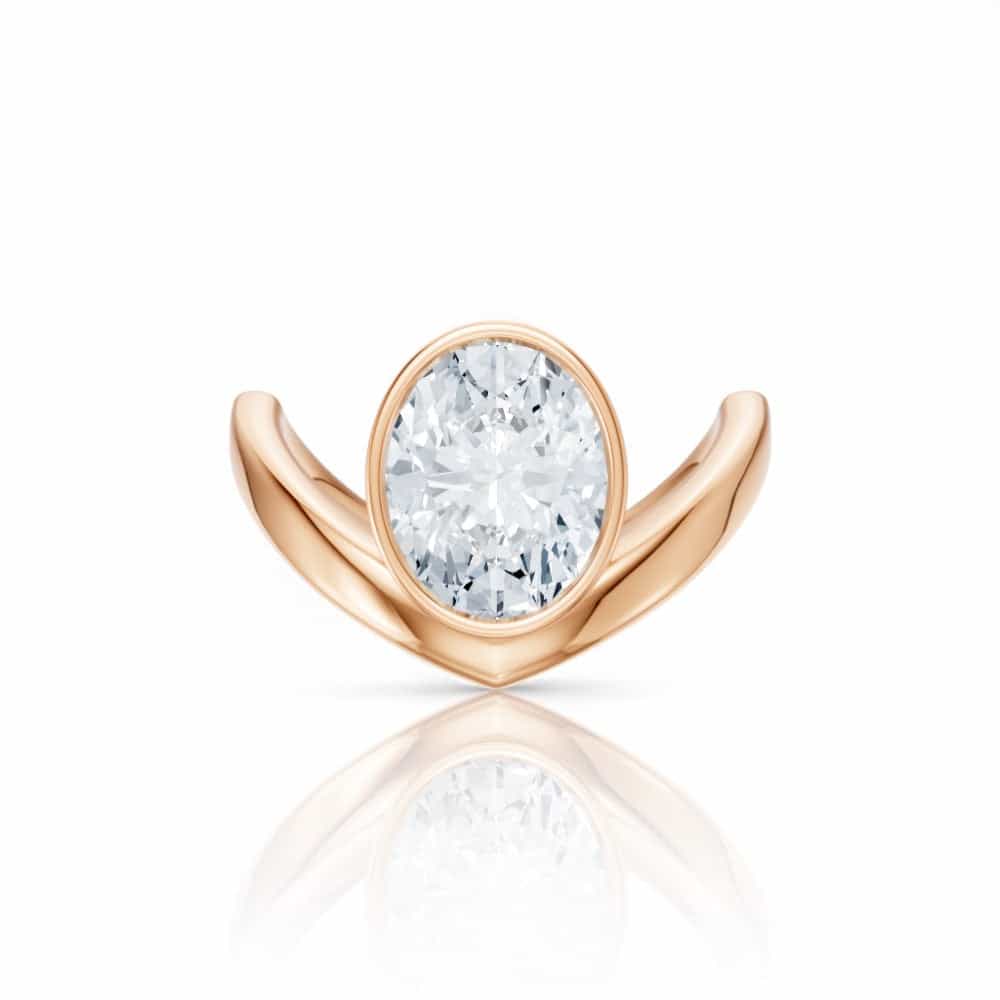 18kt rose gold/oval/top