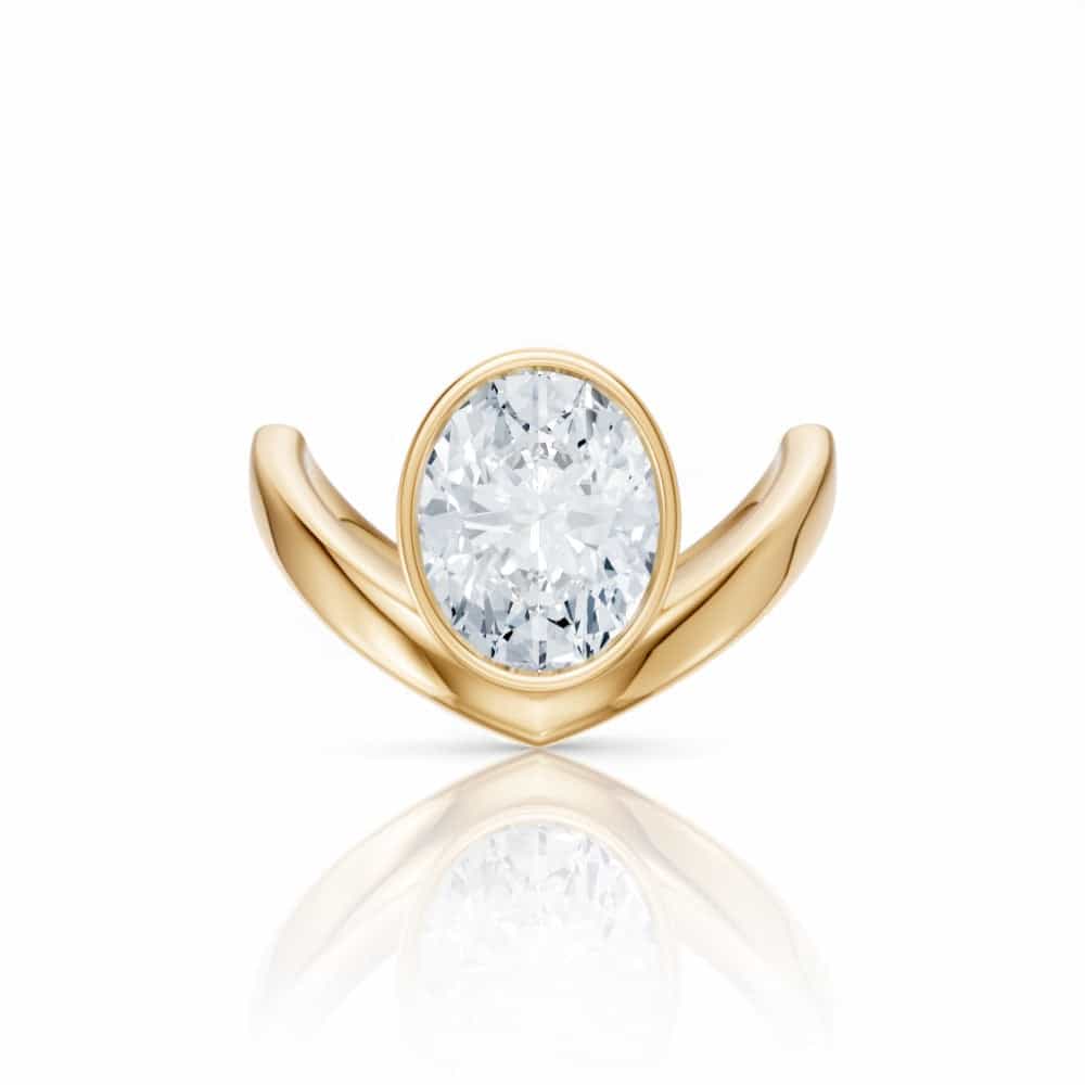 18kt yellow gold/oval/top