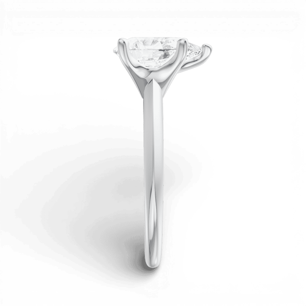 14kt white gold/18kt white gold/platinum/pear/side